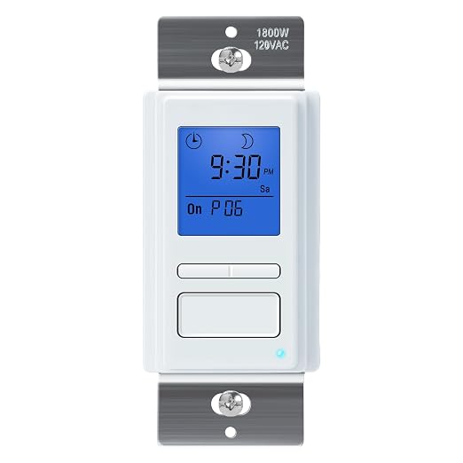Ortis 7-Day Programmable in-Wall Timer Switch, Auto On/Off at Sunrise/Sunset by SafeEfficientToolSwitches