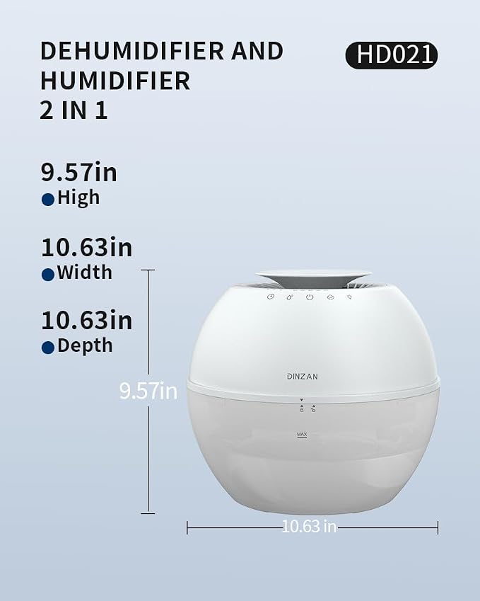 Dual-Function Humidifier & Dehumidifier Combo Air Purifier 152oz Water Tank - Image 9