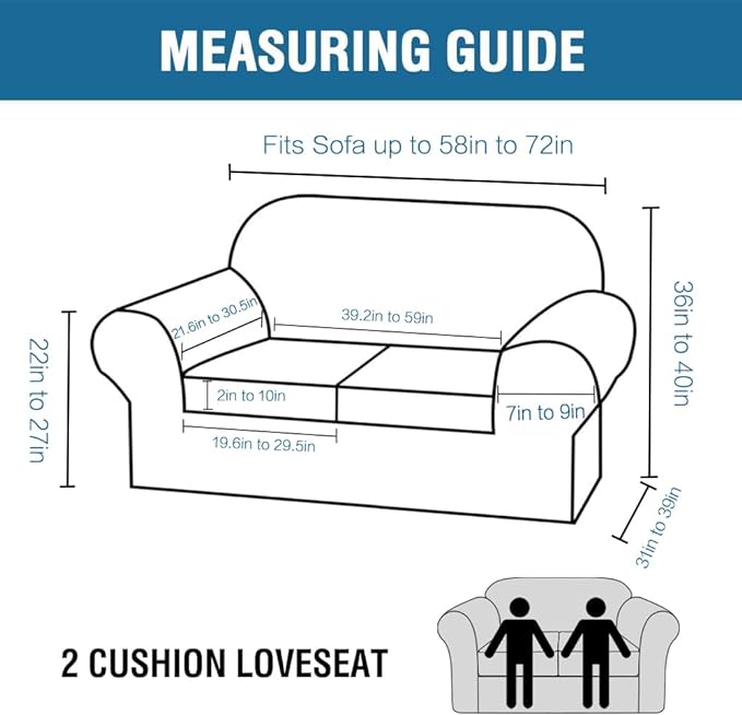 H.VERSAILTEX Real Velvet Plush 3 Piece Stretch Sofa Covers Couch Covers for 2 Cushion Couch Loveseat Covers Width Up to 72 Inch Thick Stay in Place (Medium Sofa, Caramel)