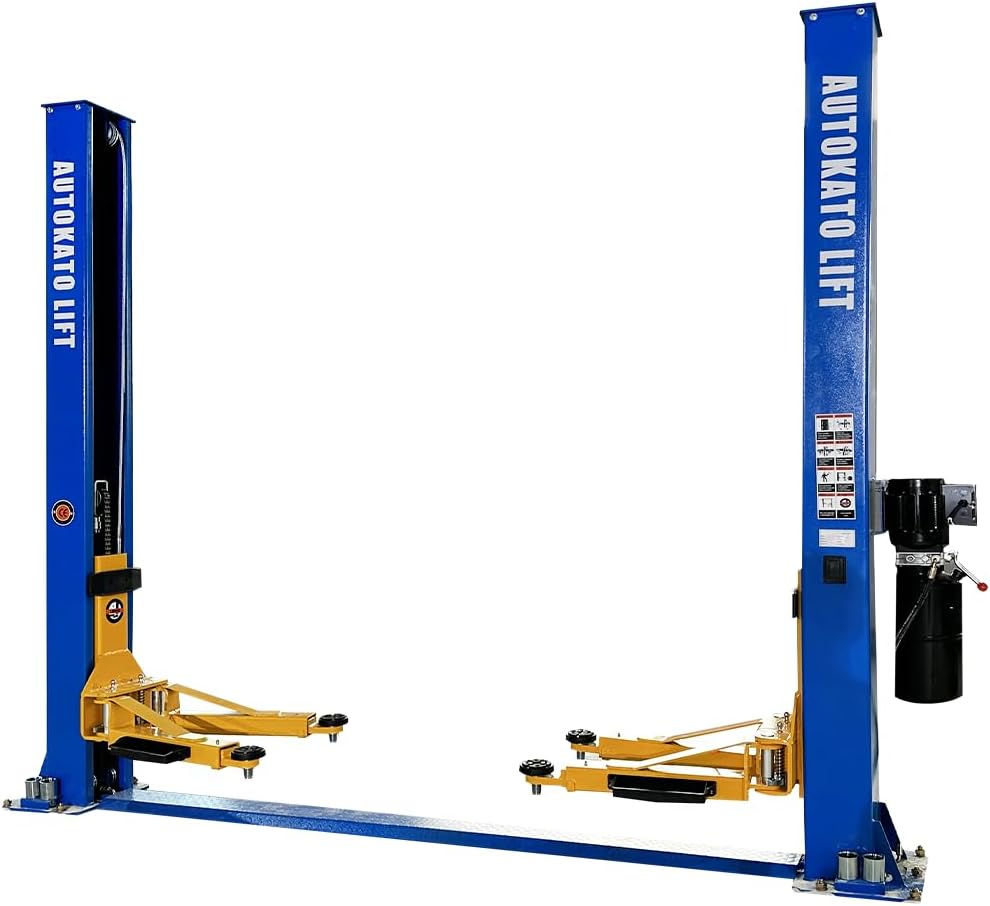 10000lbs 2 Post Lift AK-H105 Two Post Car Lift Automotive Lift with Floor Plate 36 Months Part Replacements (H105)