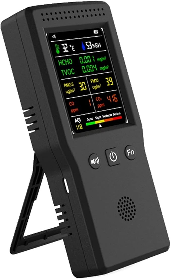 Air Quality Monitor, 9 In 1 Air Quality Detector Handheld CO2 Meter Temperature by Unknown