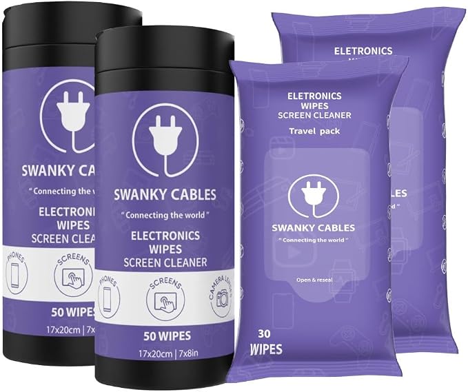 Swanky Cables Screen Cleaner Wipes Bundle by SWANKYCABLES