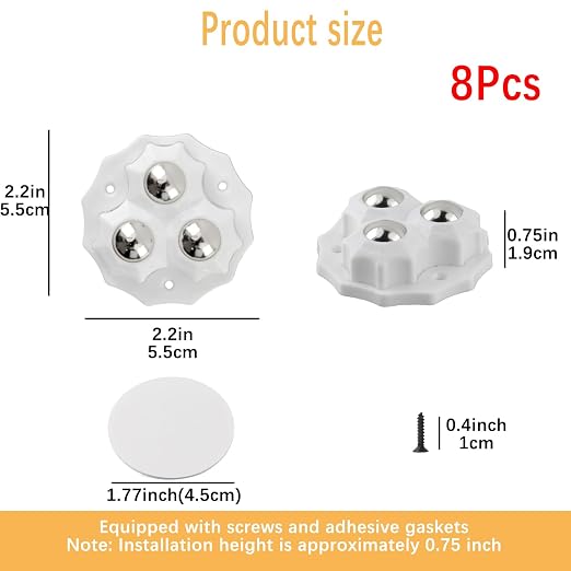 Geesatis Self Adhesive Caster Wheels, Sticky Pulley - Image 2