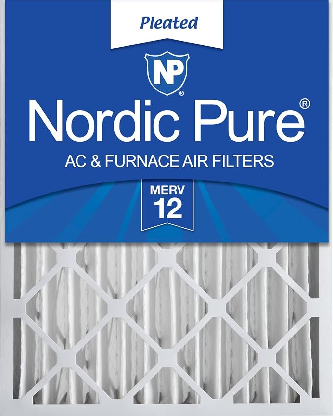 Nordic Pure 16x20x4 Pleated MERV 12 Air Filter 1 Pack by NordicPure