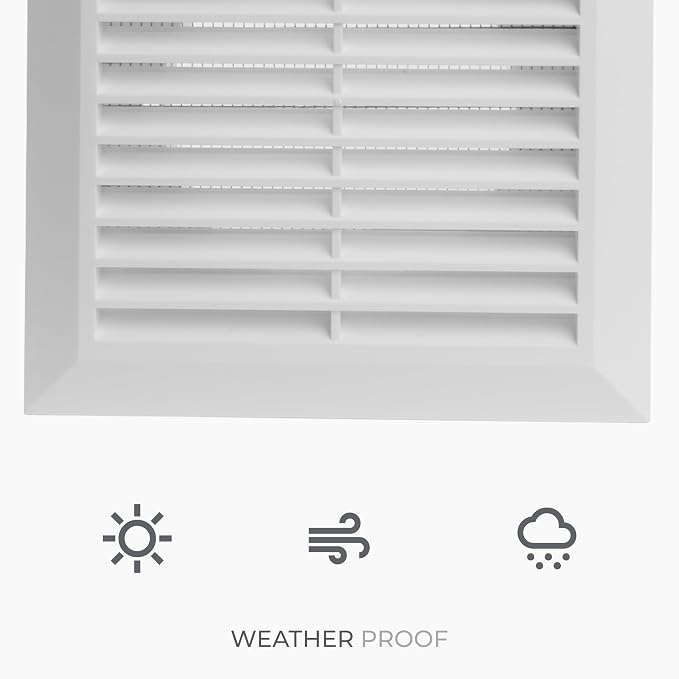4 Inch Fit - White Plastic Vent Cover - Exhaust Dryer Vent Cover - Built-in - Image 6
