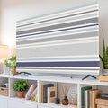 Minimalist Stripes Gray Blue Beige Indoor TV Cover, Elastic TV Screen Protector by Unknown