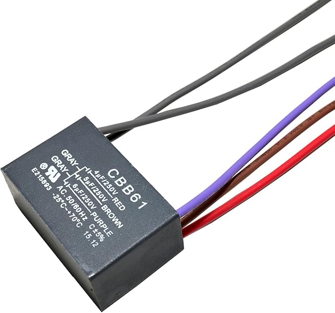 HQRP Ceiling Fan Capacitor CBB61 4uf+5uf+6uf 5-Wire UL Listed - Image 3