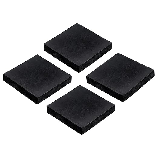 uxcell 4pcs Rubber Anti-Vibration Pads Hard Pad, 50mm Square Vibration by uxcell