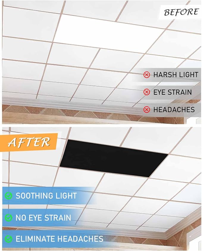 Magnetic Light Cover for Classroom Drop Ceiling, 2 Pack 4x2 Ft Fluorescent - Image 6