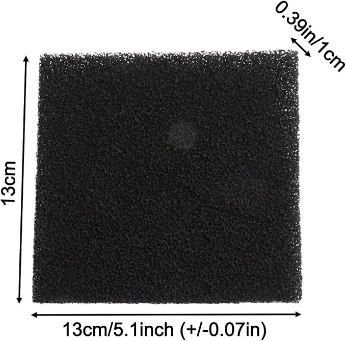 5 Pack Carbon Filter Sponge 13x13x1cm Black High Density Air Purification Pad - Image 2