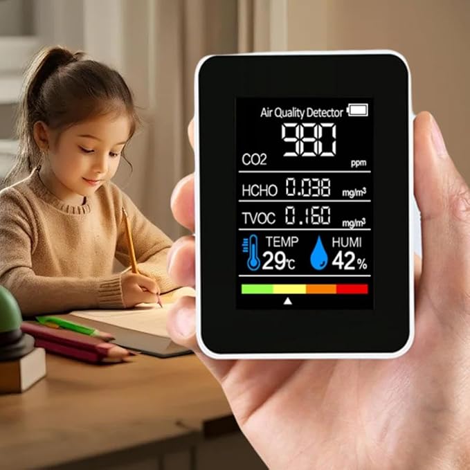 Air Quality Monitor, CO2 Monitor, 5in1 Indoor CO2 Detector Formaldehyde HCHO - Image 7