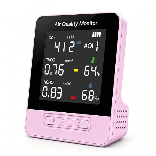 6-in-1 Air Quality Monitor, Smart Indoor CO2 Detector & HCHO TVOC AQI Tester by morhandisn