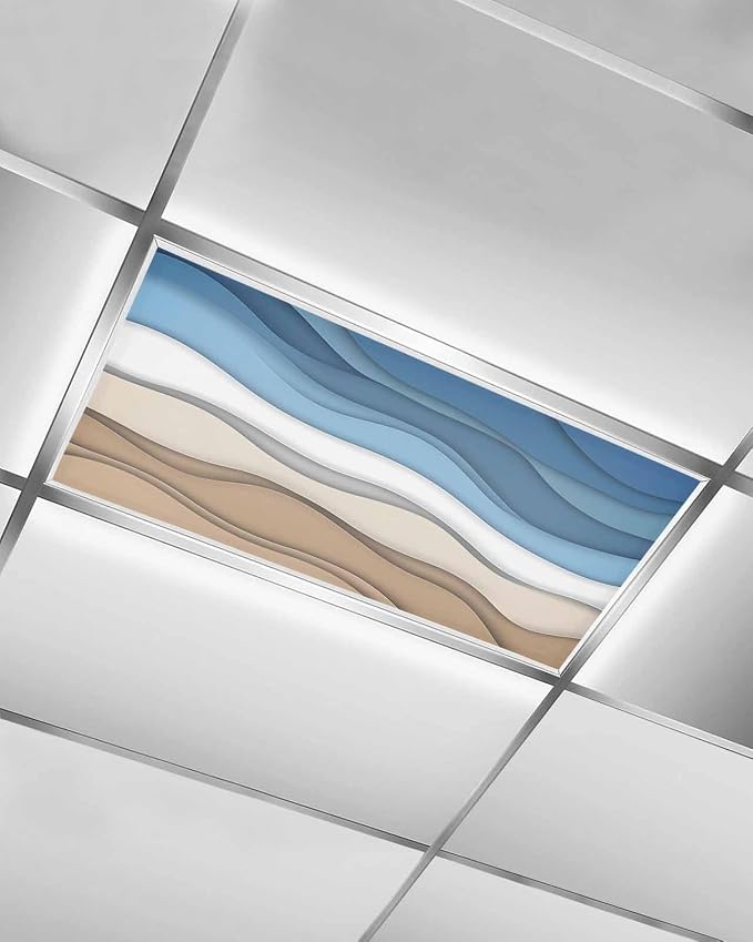 Yukro 1 Pack Blue Ombre Fluorescent Light Covers Blue Brown White Gradient by Unknown
