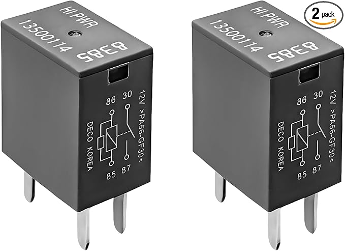 2 PCS Car Air Conditioning Relay, 13500114/8385 12VDC 40A 4-Pin Fuse Box Relays by Unknown