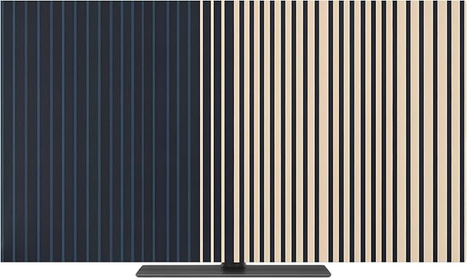 Deep Blue Line Color Block Indoor TV Cover, Elastic TV Screen Protector Modern by Unknown