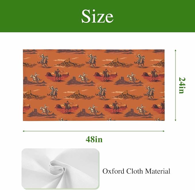 Cowboys Horses 4 Pcs Fluorescent Light Covers 4 x 2 Feet, Desert Ethnic Winds - Image 9