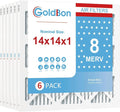 14x14x1 Air Filter 6 Pack MERV 8 MPR 700 FPR 5- GoldBon AC Filter USA Design- by Unknown