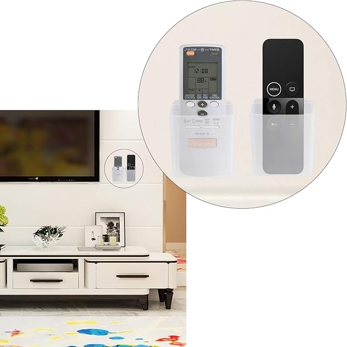 PINOWU Universal Remote Control Holder 7x6x3cm, Wall Mount Media Organizer - Image 3