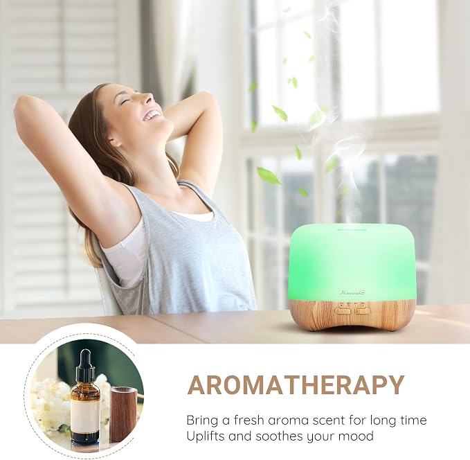 Homeweeks 300ml Essential Oil Diffuser, Quiet Aromatherapy Mist Diffusers - Image 4