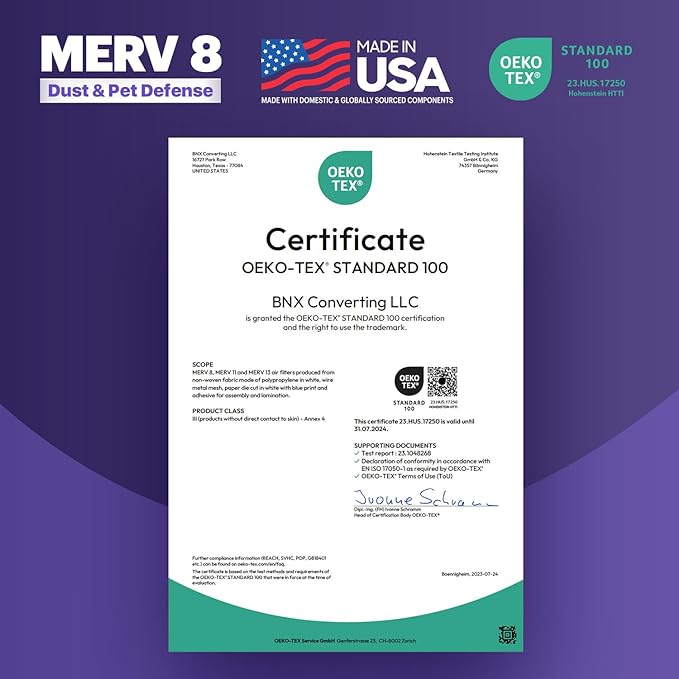 BNX TruFilter 20x25x4 MERV 8 Air Filter 2-Pack - Image 7