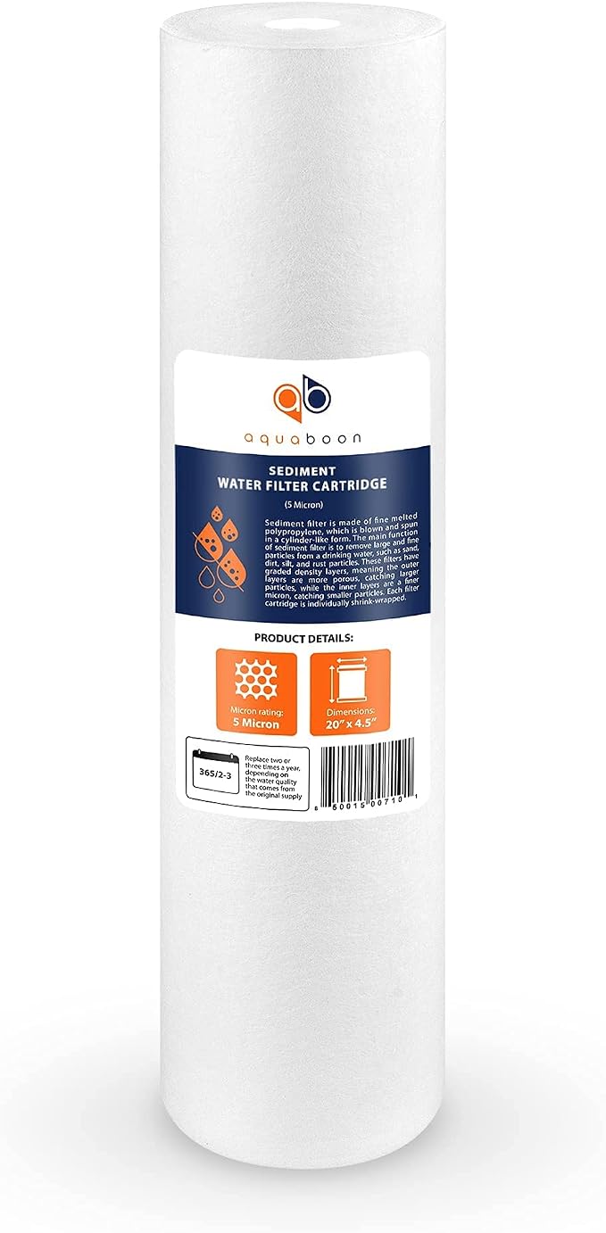 Aquaboon 5 Micron 20 x 4.5 Water Filter Cartridges Set of 2, Whole House Water - Image 9