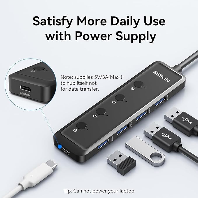 USB C to USB C Hub Multiport Adapter, USB C Splitter Dual Monitor - Image 3