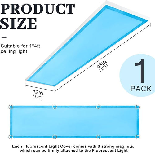 1 Pcs 1 x 4 ft Magnetic Fluorescent Light Covers Fabric Ceiling Light Filter - Image 2