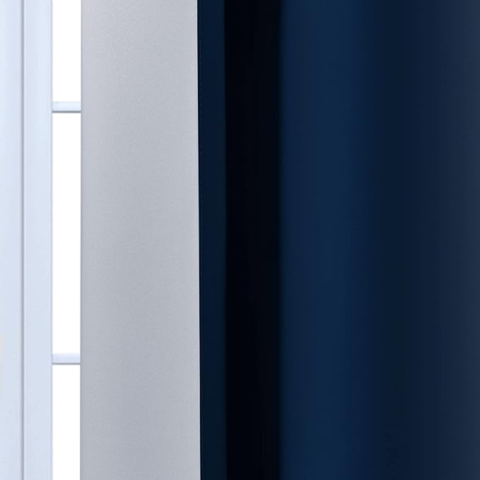 Yakamok Blue and Greyish White Ombre Curtains, Room Darkening Gradient Color Curtains for Bedroom, Light Blocking Thermal Insulated Window Drapes for Living Room(2 Panels, 52x84 Inch)