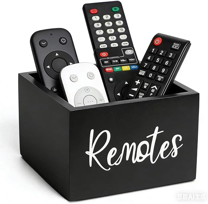 LBEMEY Wood Remote Control Holder, TV Remote Control Organizer by LBEMEY