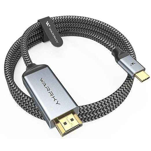 Warrky USB C to HDMI Cable 4K, Thunderbolt 3 to HDMI Adapter Compatible by WARRKY