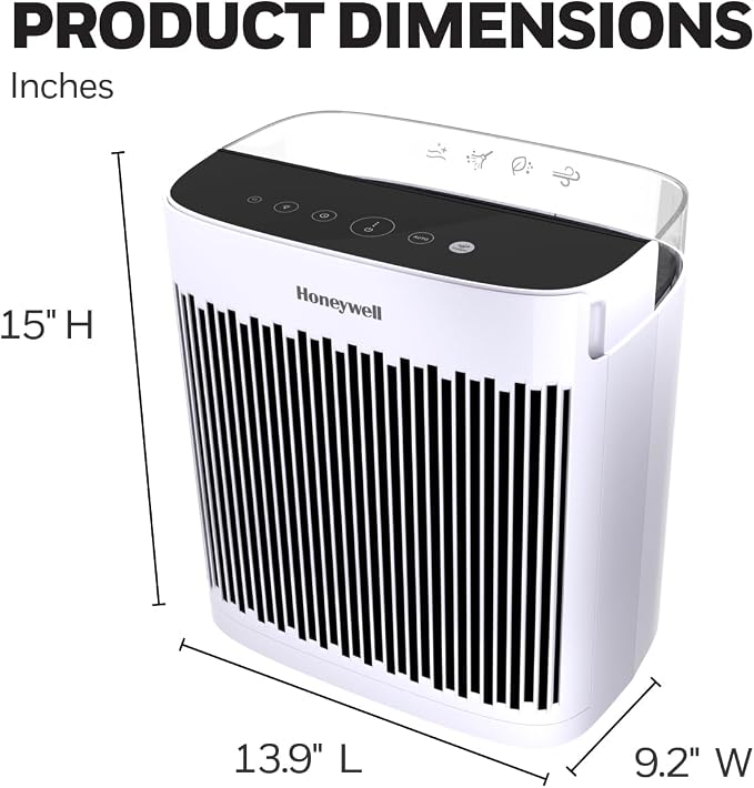 Honeywell HEPA Air Purifier for Home, 938 Ft² Rooms in 1 hour, Turbo Clean - Image 9