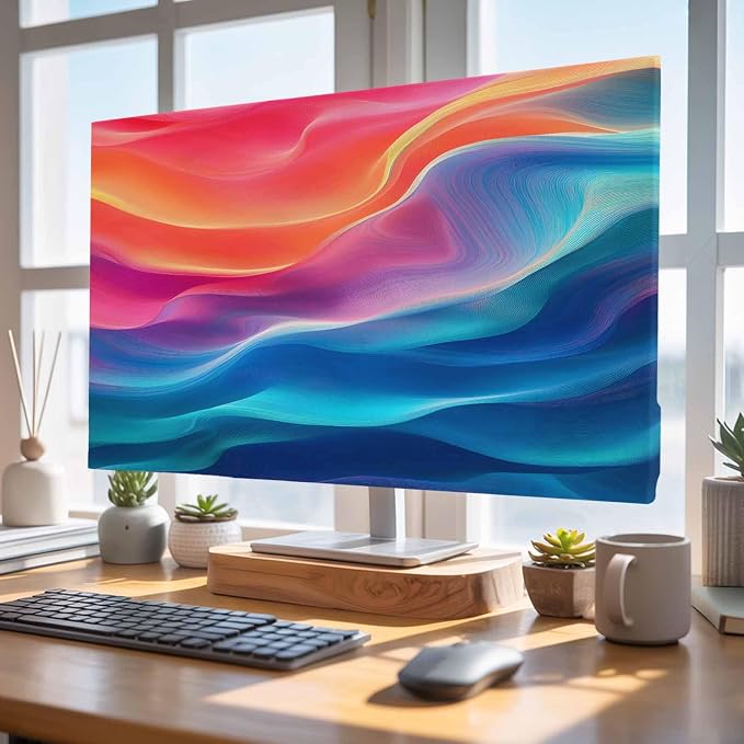 Modern Abstract Water Ripple Ombre Indoor TV Cover, Elastic TV Screen Protector - Image 4