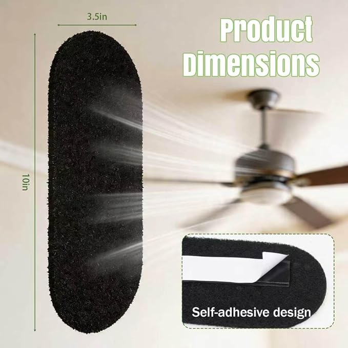 12 PCS Ceiling Fan Filters for Blades, Activated Carbon Ceiling Air Filters for - Image 2
