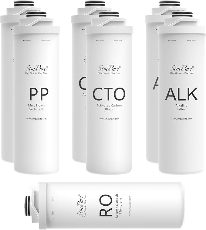 SimPure T1 Series 1-Year Replacement Filter Cartridge Pack Set by SimPure_Water