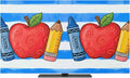 Fruit Apples Pencils Crayons Indoor TV Cover, Elastic TV Screen Protector Blue by Unknown
