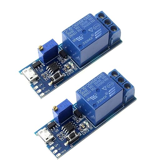 HiLetgo 2pcs DC 5V Trigger Time Delay Switch Relay Module Adjustable Time Delay by HiLetgo