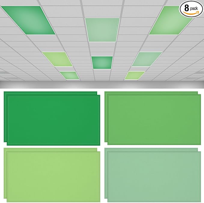 QOUBAI 8PCS Fluorescent Light Covers, 4x2 Feet Magnetic Light Cover Fluorescent by QOUBAI