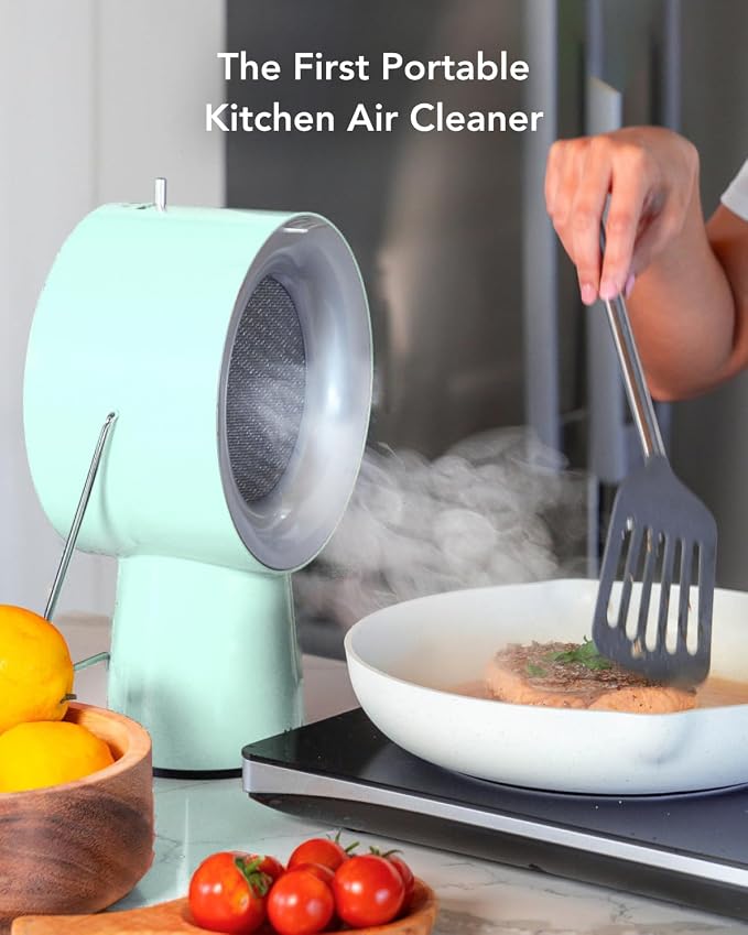 AirHood Wired Range Hood Portable Kitchen Exhaust Fan, Mint Green | Dual oil - Image 2