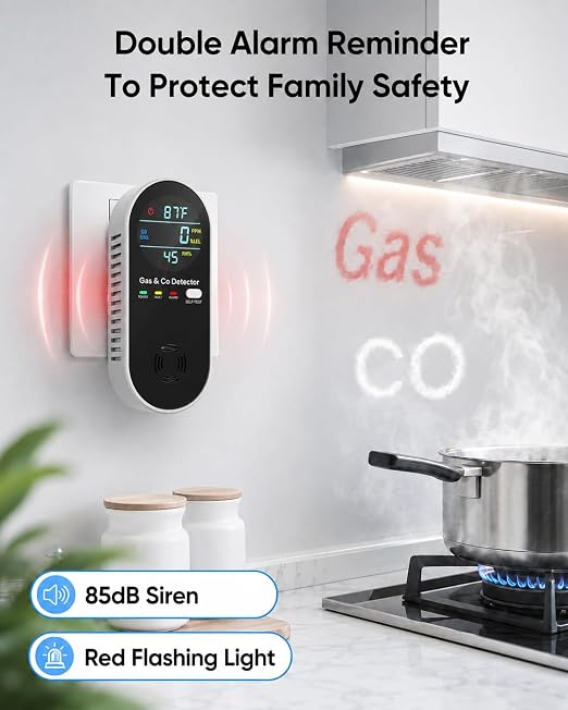 4-in-1 Indoor Air Monitor, Plug-in Room Environment Monitor - Image 4