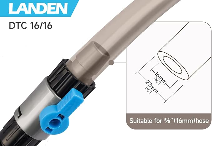 LANDEN Double Tab Connector for Aquarium, Canister Filter Hose Connector - Image 2