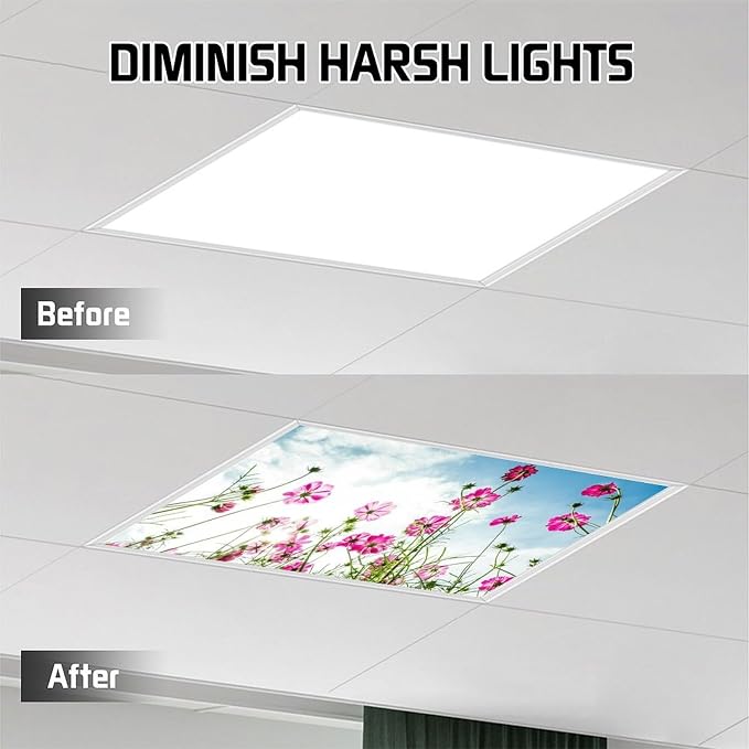 2PCS Fluorescent Light Covers for Classroom Ceiling Lights Magnetic Light Covers - Image 7