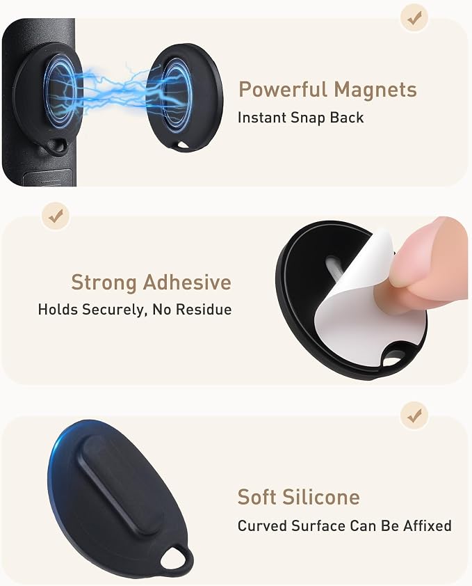2-in-1 Magnetic Remote Control Holder Wall Mount, 2 Pack Self-Adhesive TV - Image 3