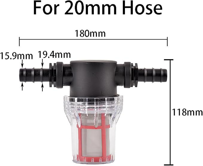Garden Home 40-200 Mesh Large Flow Visible Filter Connector to Barb 16mm 20mm - Image 7