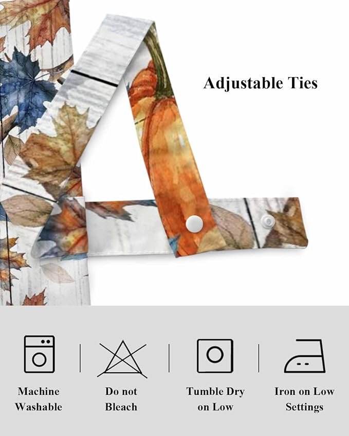 Thanksgiving Pumpkin Tie Up Valance Curtains - Image 8
