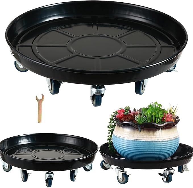Planterhoma 3 Packs 20" Metal Plant Caddy by Planterhoma