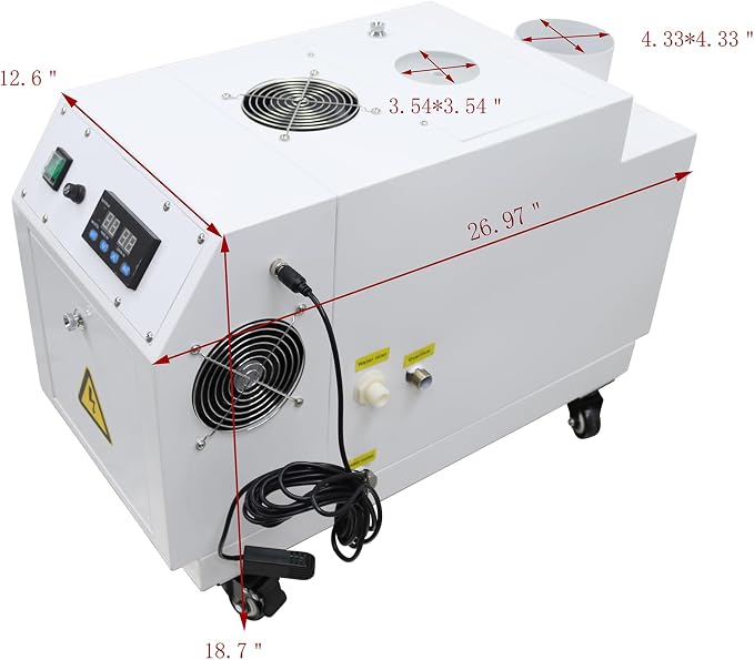 Commercial Ultrasonic Humidifier, 9.9 lbs/h Stainless Steel Cool Mist Fogger - Image 9