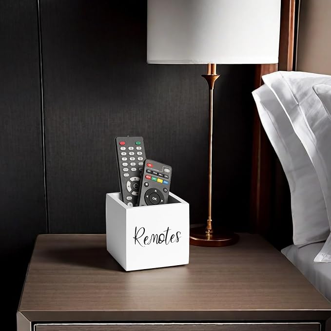 LBEMEY Wood Remote Control Holder, TV Remote Control Organizer - Image 6