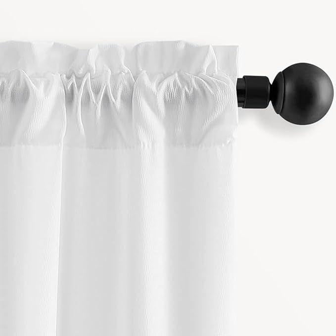 Non-See-Through Privacy White Sheer Curtains 96 inches Long 2 Panels - Image 3