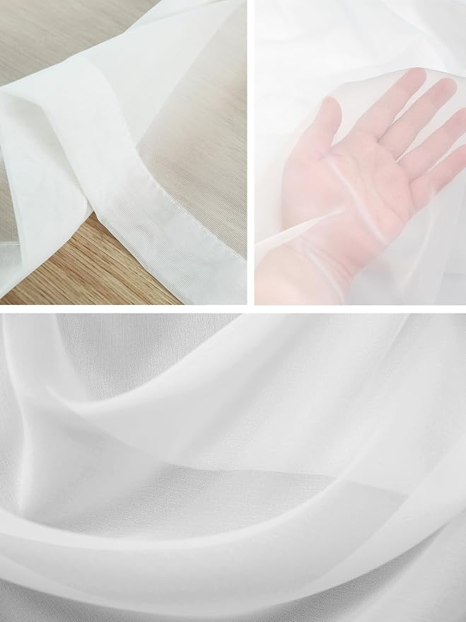Sheer Curtains 45 Inch Length, Coastal Eucalyptus Semi Sheer Curtains Light - Image 7