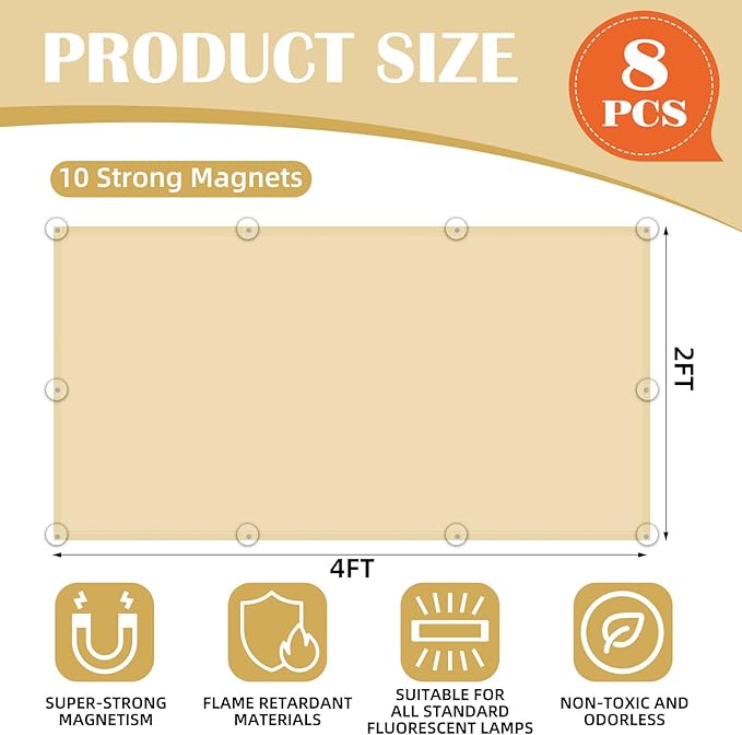 ANGSYLTH 8 Pcs Fluorescent Light Covers - Image 2